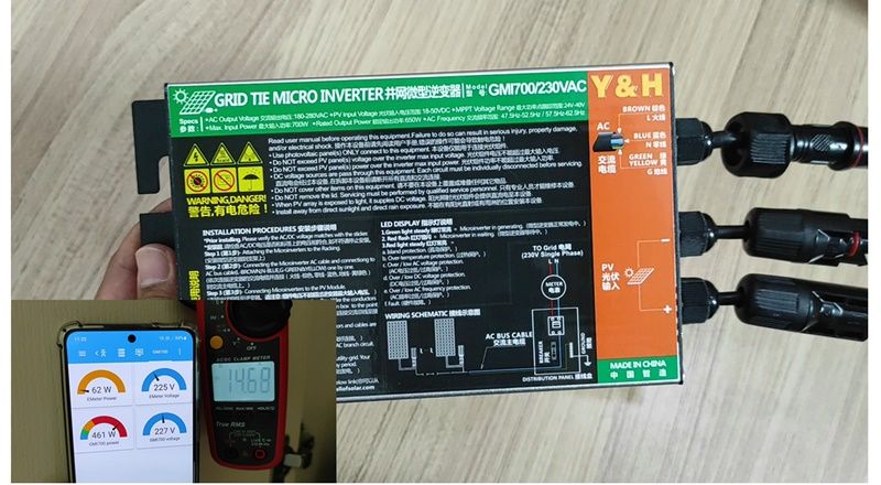 GMI700 Micro Grid Tie Inverter 700W ขนาดเล็ก ใช้งานง่าย