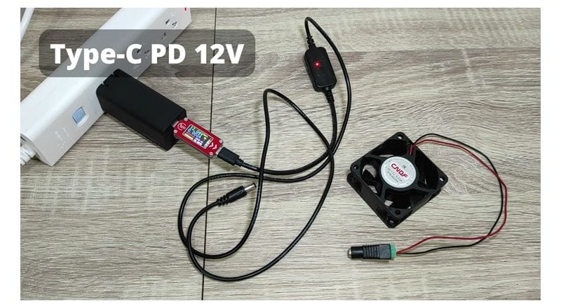 สาย Type-C PD 12V สำหรับนำไปใช้อุปกรณ์ไฟฟ้า DC 12V
