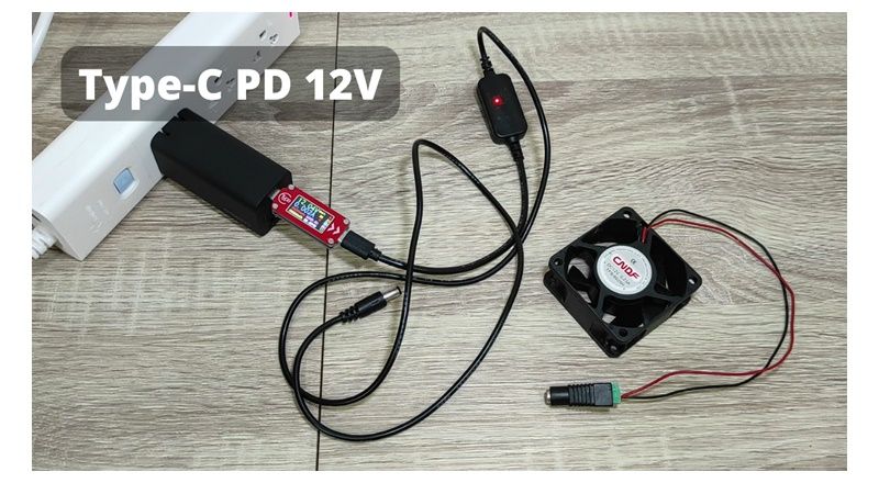 สาย Type-C PD 12V สำหรับนำไปใช้อุปกรณ์ไฟฟ้า DC 12V