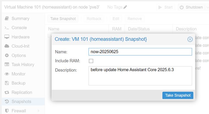 ติดตั้ง Home Assistant บน Proxmox แล้ว Snapshot ไว้ก่อนอัปเดต สบายใจกว่าเยอะ