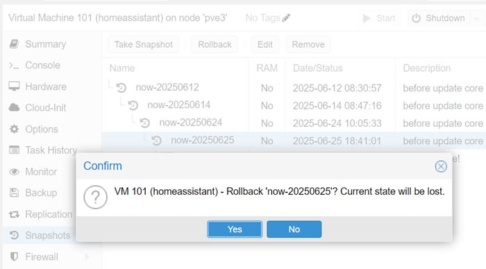ติดตั้ง Home Assistant บน Proxmox แล้ว Snapshot ไว้ก่อนอัปเดต สบายใจกว่าเยอะ